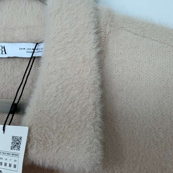 NWT beautiful beige cream Zara coat size M. - Picture 3 of 5